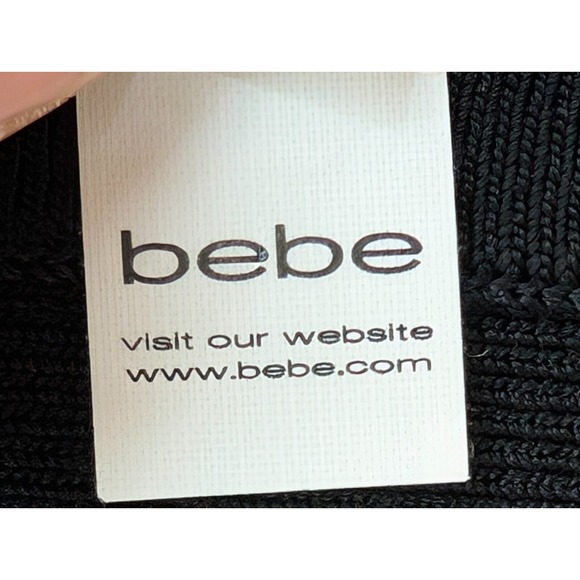 BEBE Mini Skirt Womens Size XS Bandage Bodycon Black Elastic Waist Rayon Stretch - Picture 10 of 14